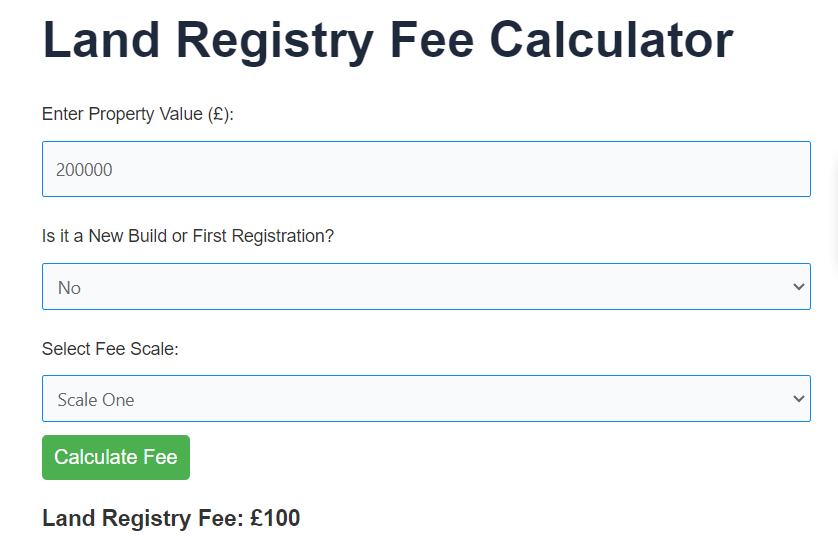 land registry fee calculator