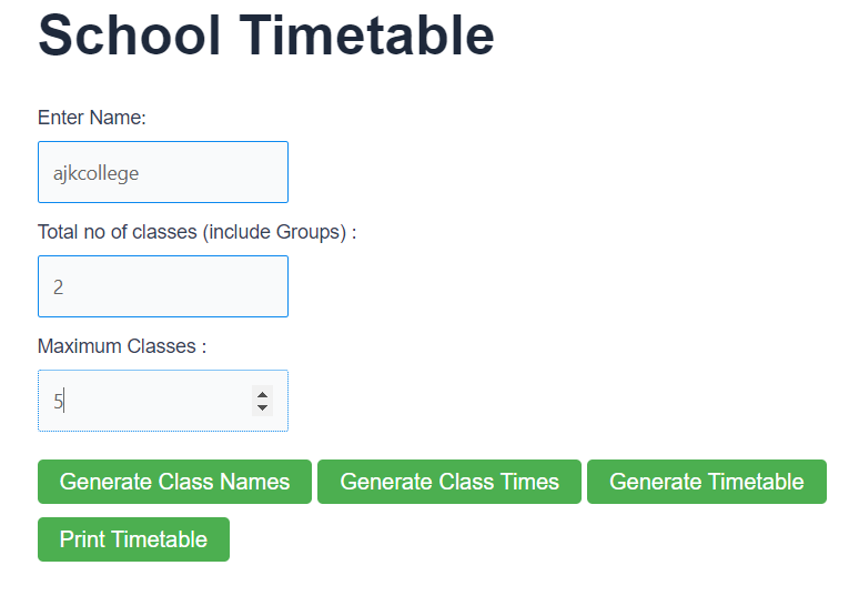 school time table
