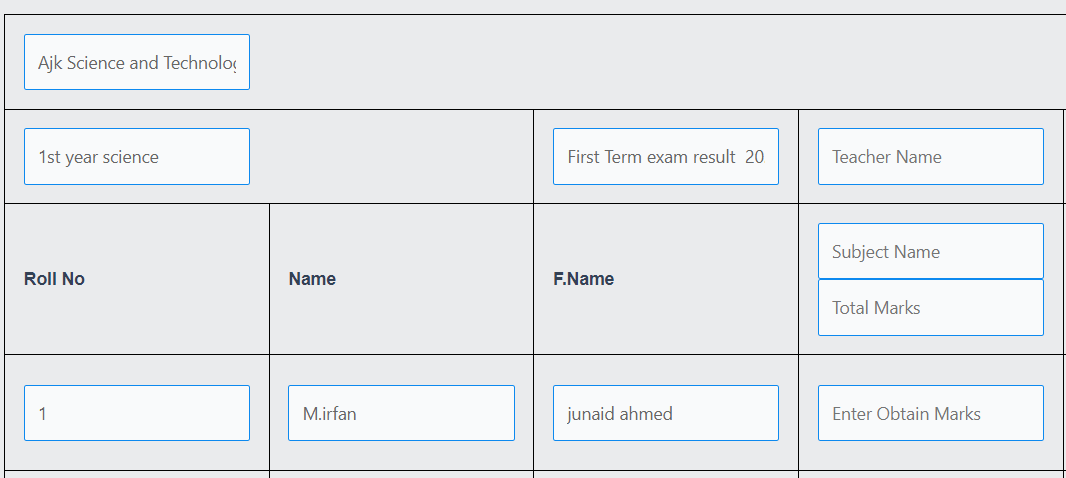 result card